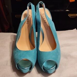Guess Blue Heels Stylish Design